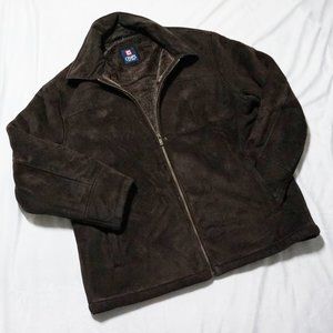 Chaps Heavy Faux Suede Zip Up Coat